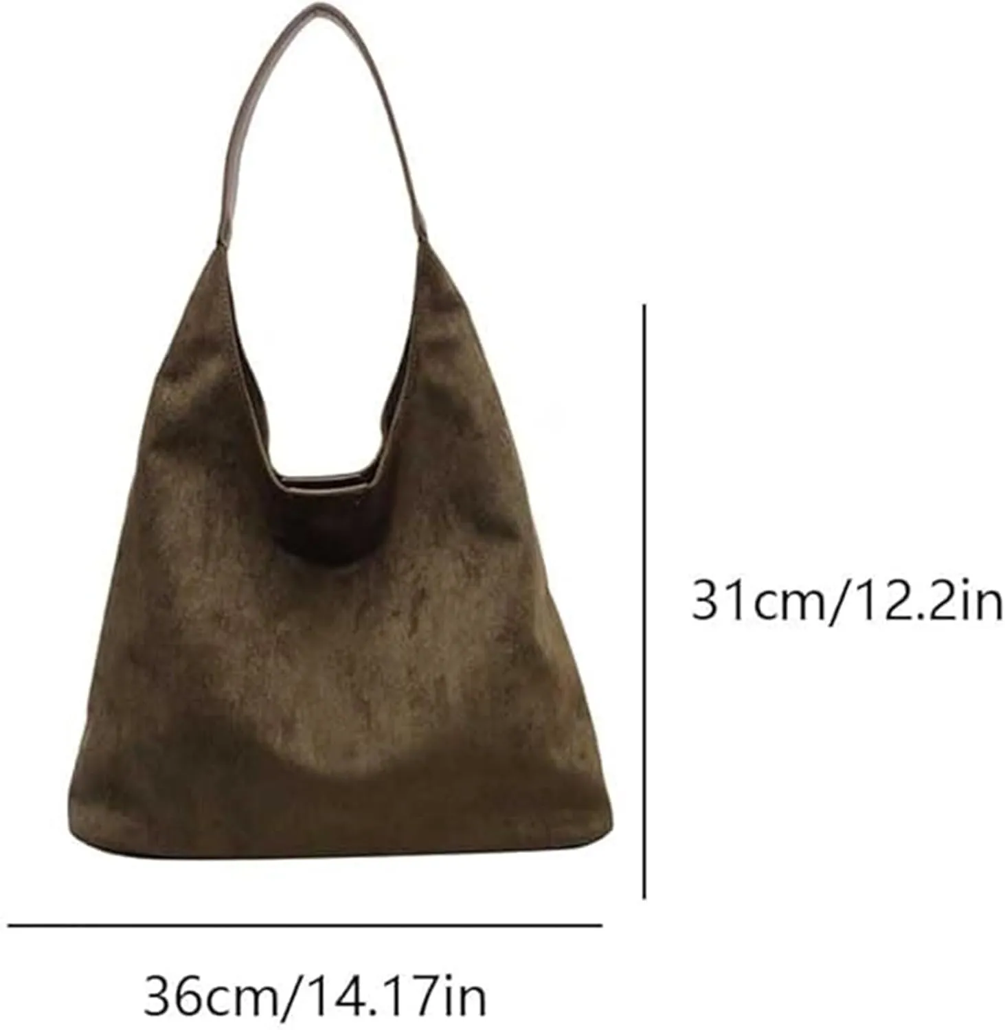 Women's Tote Bag for Work & Travel - Large Capacity Office Handbag with Suede Slouchy Design, Versatile Shoulder Bag