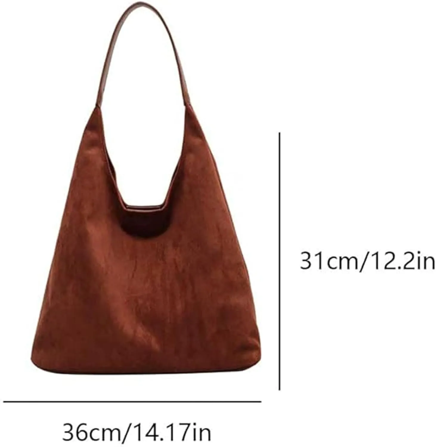 Women's Tote Bag for Work & Travel - Large Capacity Office Handbag with Suede Slouchy Design, Versatile Shoulder Bag