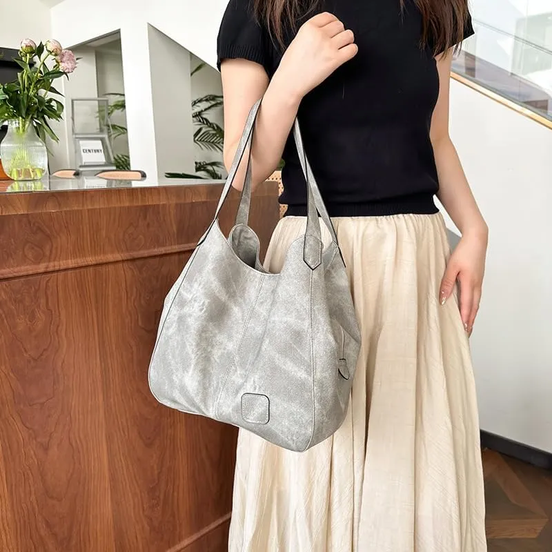 Womens Tote Bag,Vintage Large Capacity Pu Shoulder Bags Fashion Retro Hobo Handbags Purse