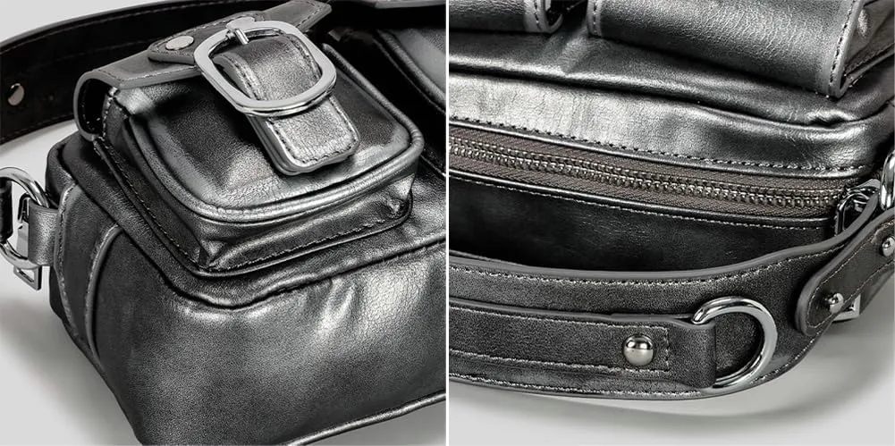 Womens Vintage Shoulder Tote Bag Small Y2k Vegan Leather Crossbody Purse Multi Pocket Handbag Top Handle Satchels