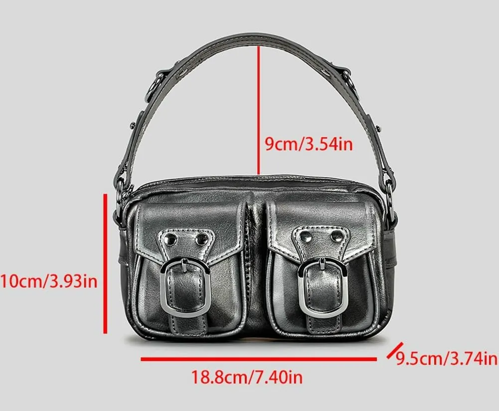 Womens Vintage Shoulder Tote Bag Small Y2k Vegan Leather Crossbody Purse Multi Pocket Handbag Top Handle Satchels