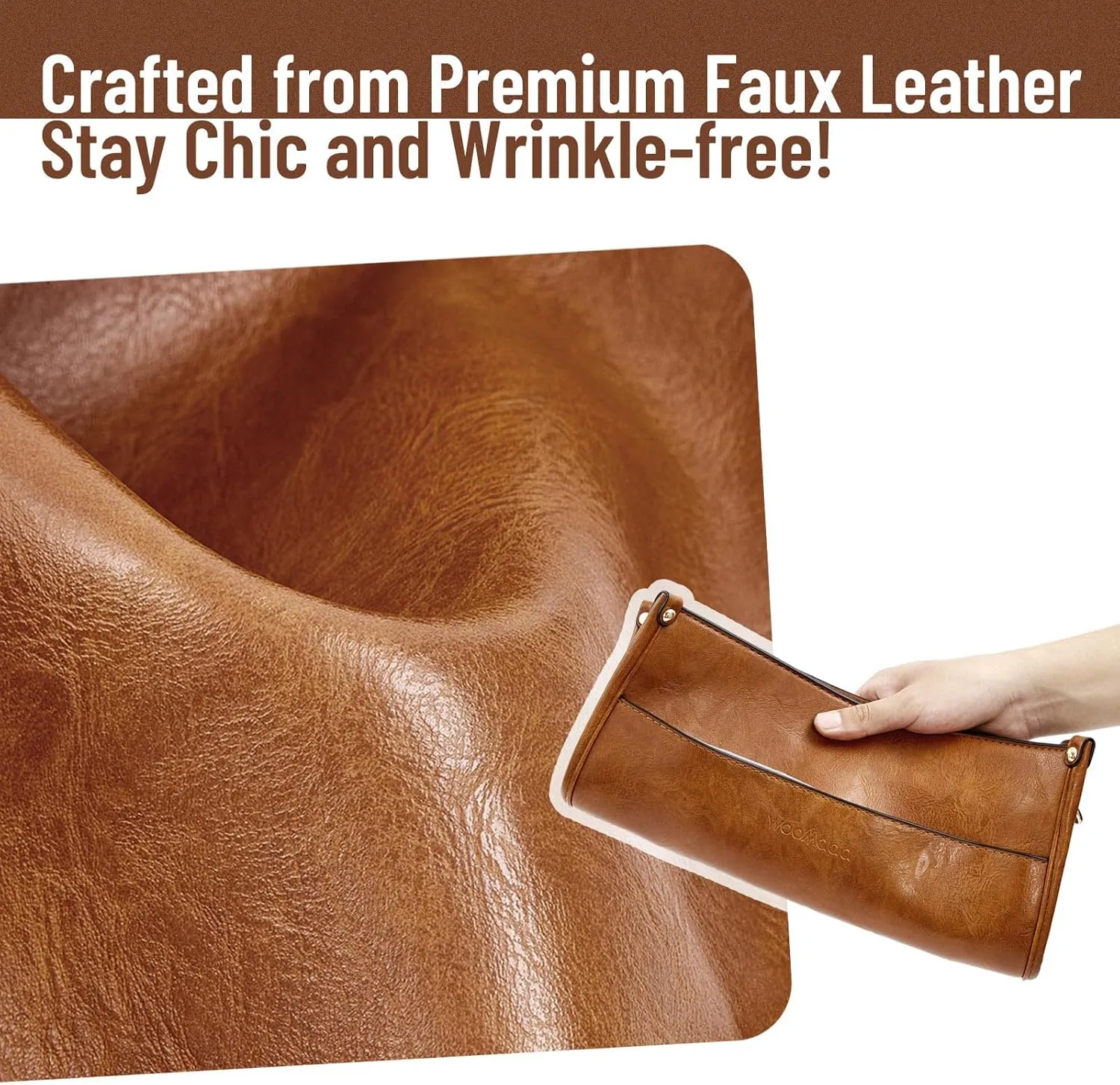 WOOMADA Hobo Handbag for Women Vegan Leather Crossbody Bags Trendy Shoulder Bag with 2 Adjustable Strap