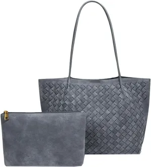 Woven Bag Suede Tote Handbag for Women PU Leather Shoulder Bag Suede Woven Underarm Purse Top Handle Handbag with Wallet 2025