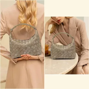 Woven Leather Bag Suede Purses for Women Woven Handbags for Women Hobo Bag Top Handle Satchel Handbag