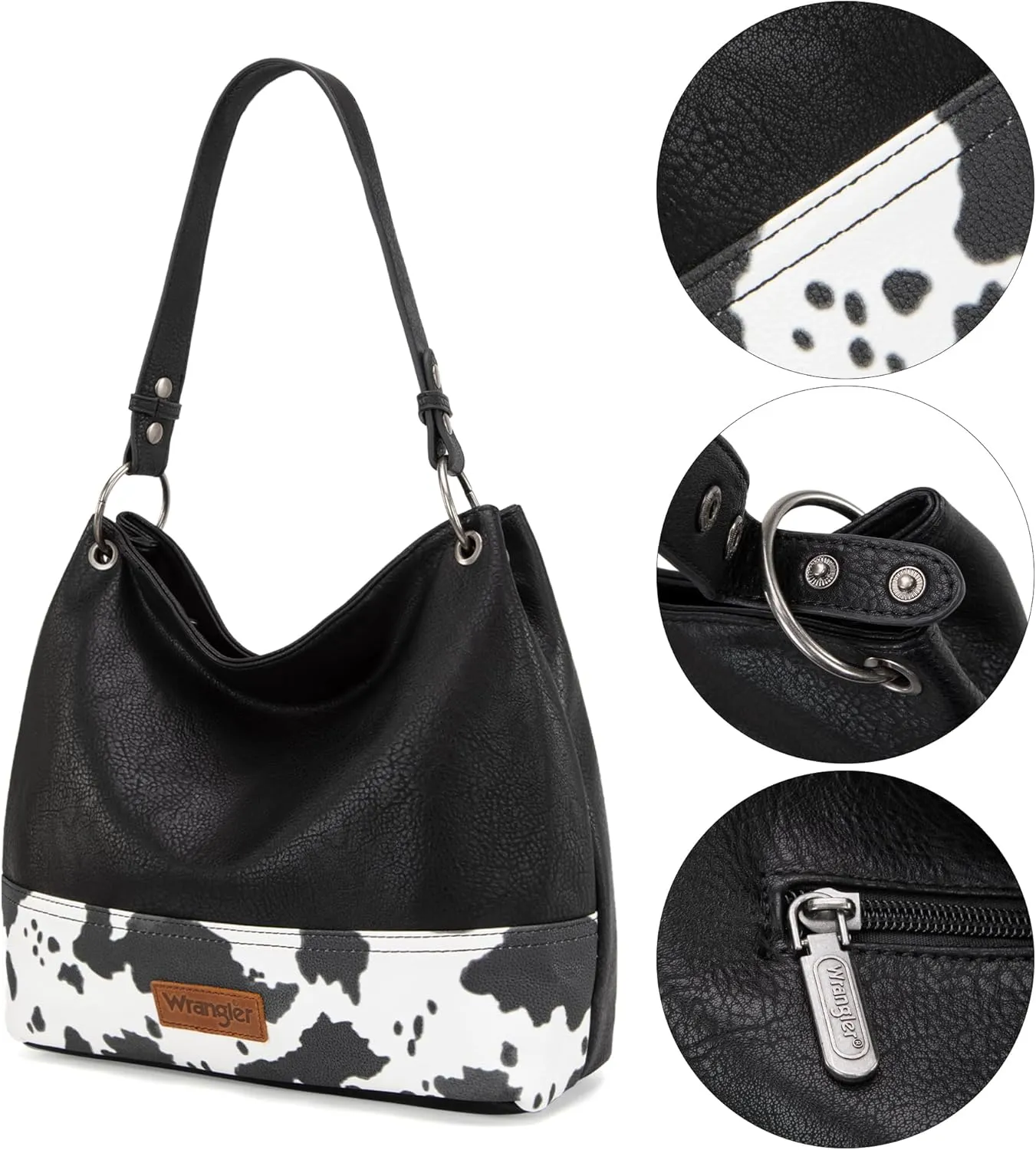 Wrangler Hobo Bags for Women Vegan Leather Top Handle Shoulder Purses and Handbags