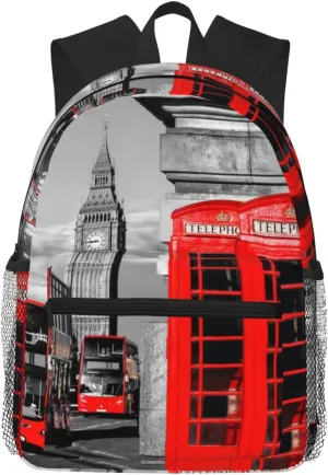 Wurton England Uk London Telephone Print Multipurpose Casual Bag With Fashionable Travel,Work Outdoor Activities Backpack