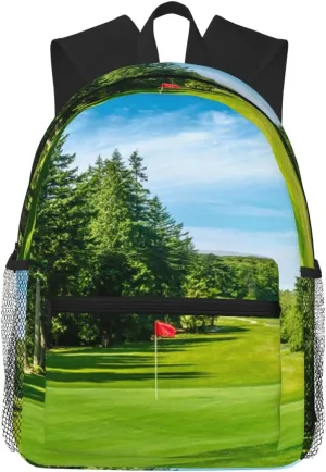 Wurton Golf Course Lawn Print Multipurpose Casual Bag With Fashionable Travel,Work Outdoor Activities Backpack