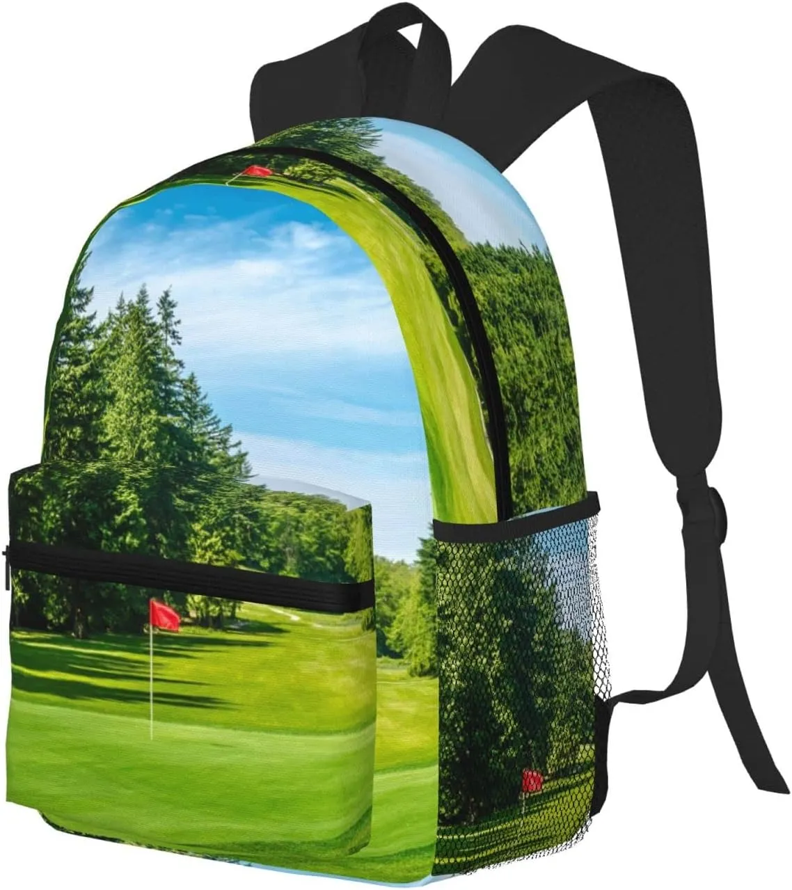 Wurton Golf Course Lawn Print Multipurpose Casual Bag With Fashionable Travel,Work Outdoor Activities Backpack