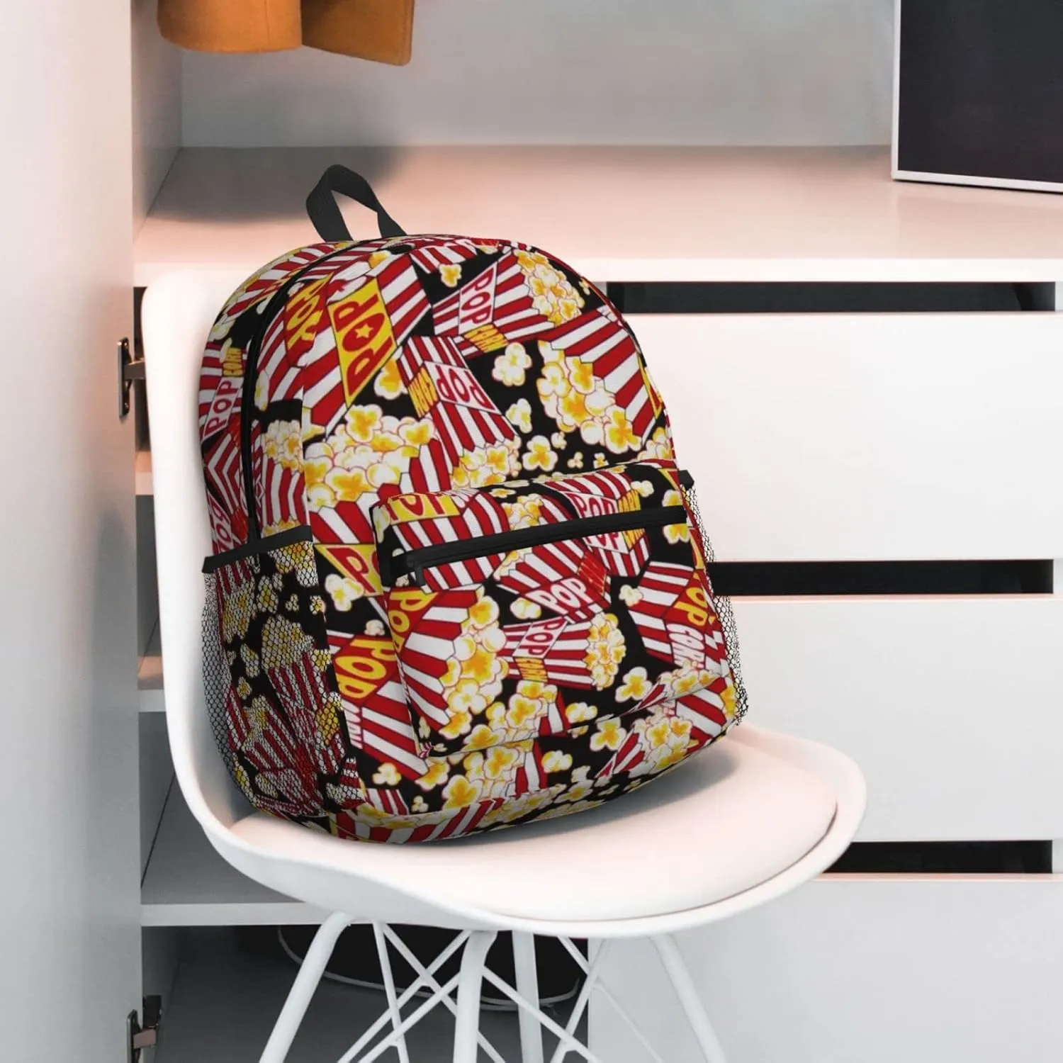 Wurton Popcorn Print Print Multipurpose Casual Bag With Fashionable Travel,Work Outdoor Activities Backpack