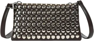 Y2k Crescent Crossbody Purse Women 90s PU Leather Trendy Studded Shoulder Satchels Hobo Bags Punk Underarm Tote Handbag