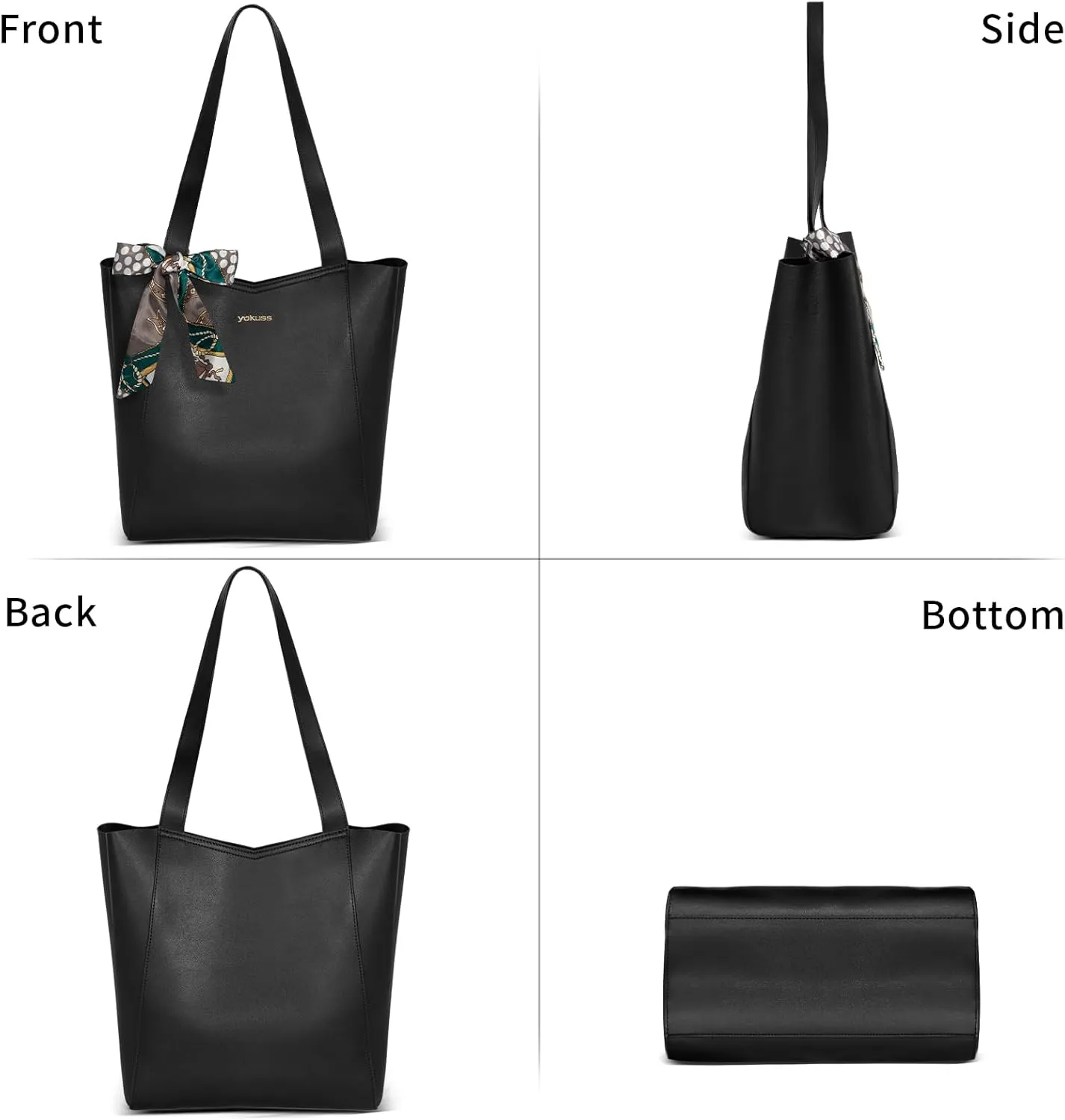 YaKuss Large Tote Bags for Women, Fashion Leather Top-Handle Purse for Women with Inner Wallet for Travel Work