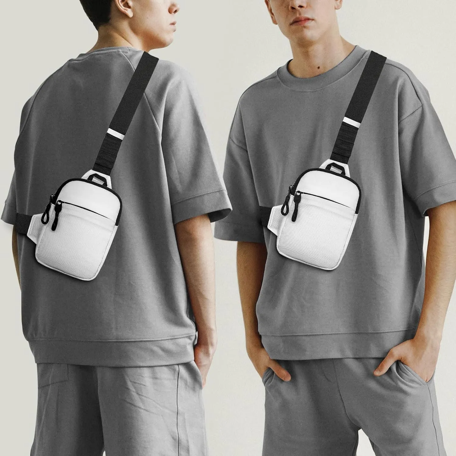 YAMEIZE Mini Crossbody Sling Bag - Trendy Small Chest Bag with Adjustable Strap for Men Women Multipurpose Daypack