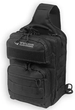 Yukon Outfitters Scout Sling Pack - EDC Hiking Outdoor Urban Ergonomic Spacious Tactical One-Shoulder Backpack with Ambidextrous Carry Sling, Black