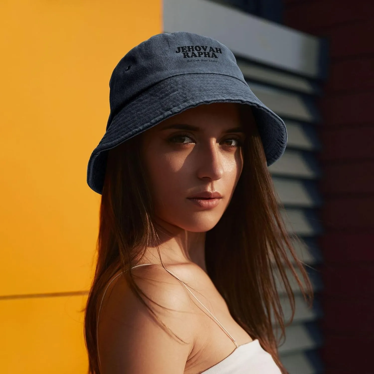 YvoneDBrownn Jehovah Rapha The god who Heals Packable Cotton Bucket Sun Hat for Women Men Summer Fisherman Cap