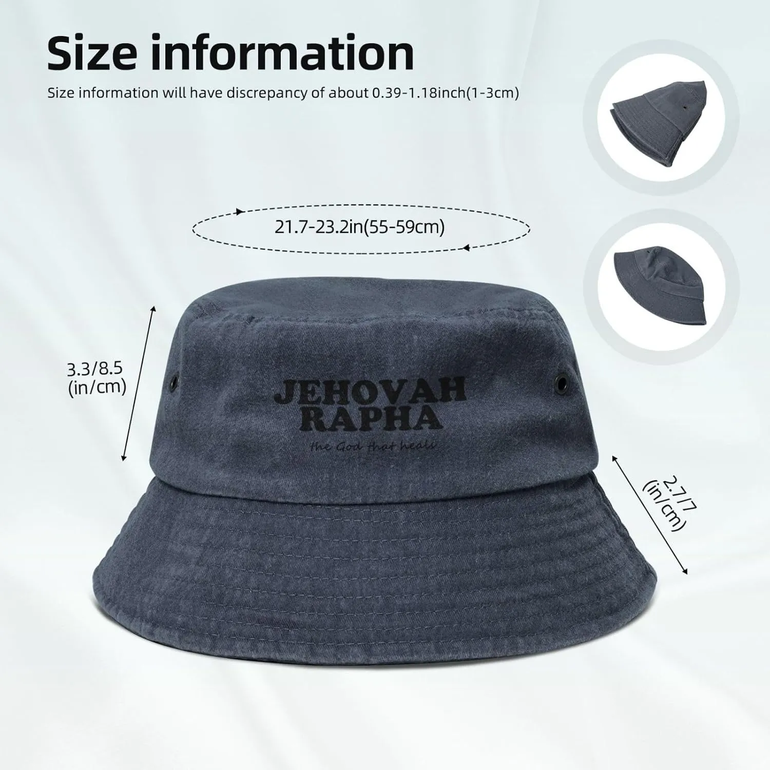 YvoneDBrownn Jehovah Rapha The god who Heals Packable Cotton Bucket Sun Hat for Women Men Summer Fisherman Cap