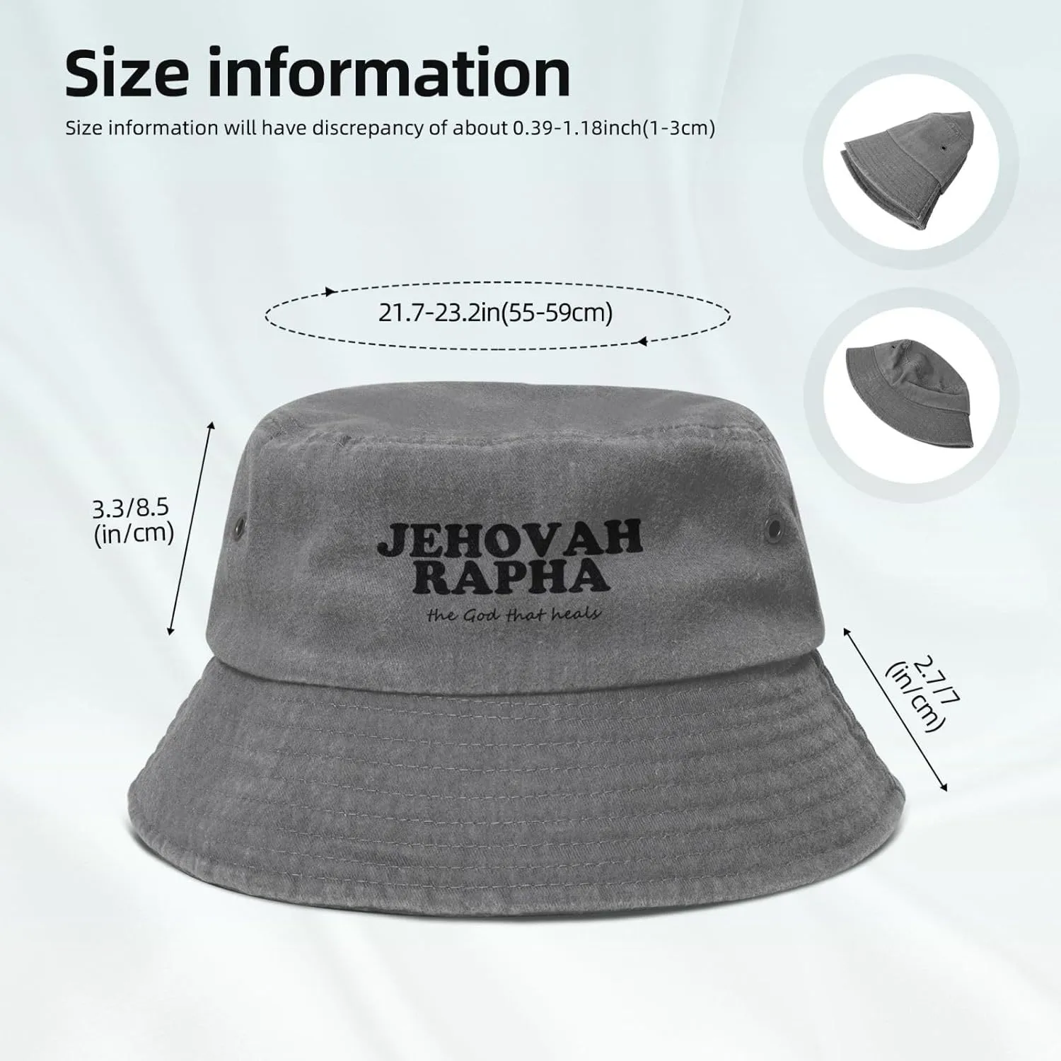 YvoneDBrownn Jehovah Rapha The god who Heals Packable Cotton Bucket Sun Hat for Women Men Summer Fisherman Cap
