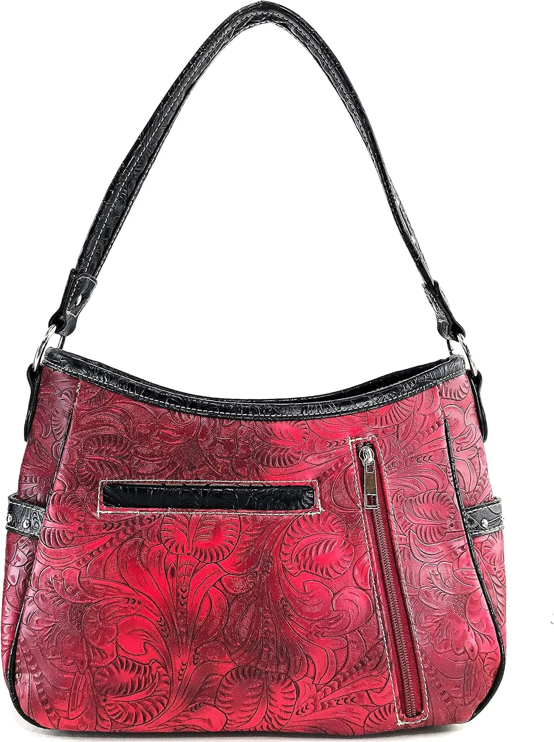 Zelris Floral Western Concho Feathers Conceal Carry Women Hobo Purse Wallet Set