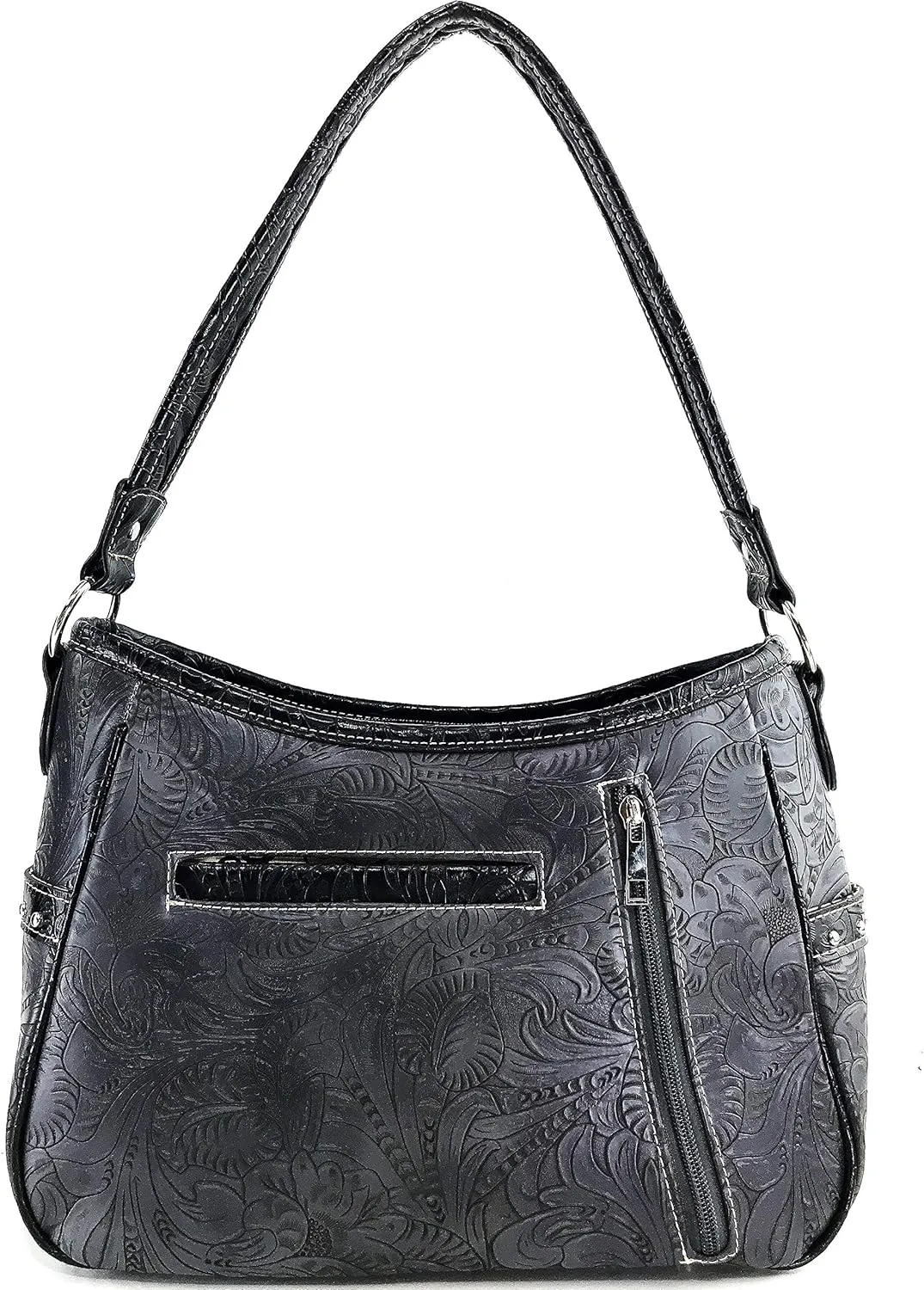 Zelris Floral Western Concho Feathers Conceal Carry Women Hobo Purse Wallet Set