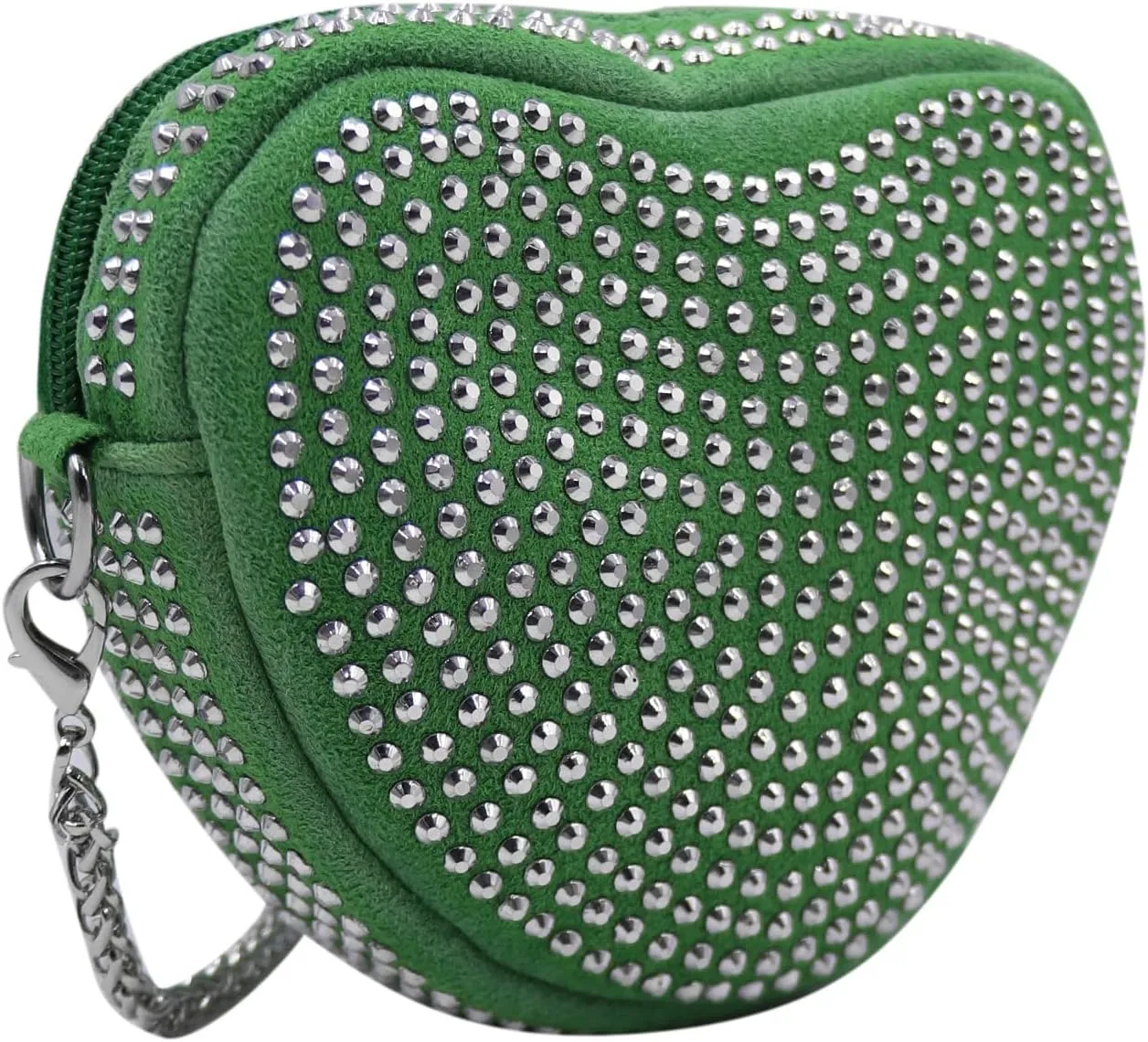 ZGMYC Bling Rhinestone Crossbody Purse for Women Girls Cute Heart Shaped Wallet Shoulder Bag with Chain Strap