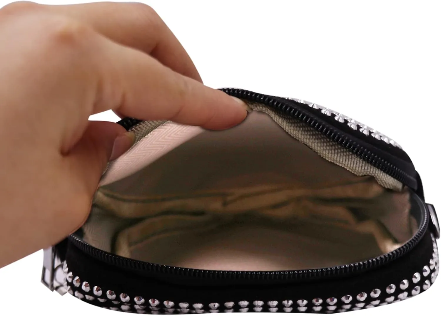 ZGMYC Bling Rhinestone Crossbody Purse for Women Girls Cute Heart Shaped Wallet Shoulder Bag with Chain Strap