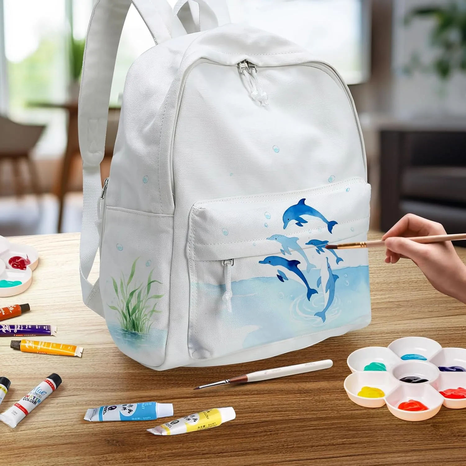 Zicac Canvas Backpack, Classic Basic Daypack, Lightweight Casual Travel Daypack Satchel Backpack Unisex