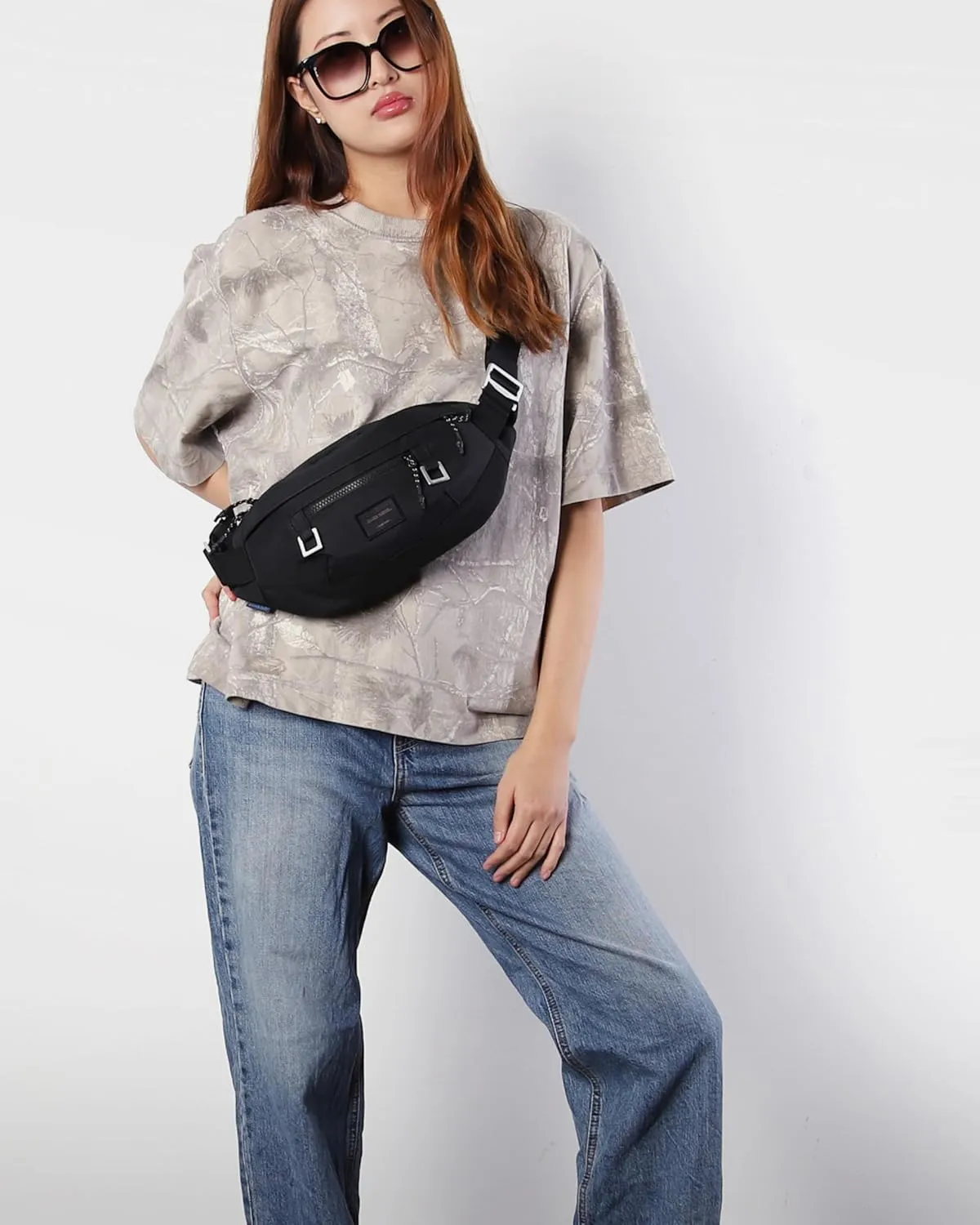 ZIMEGO Tactical Crossbody Sling Bag Waist Fanny Pack – Perfect for Travel and Short Trip, WR Black