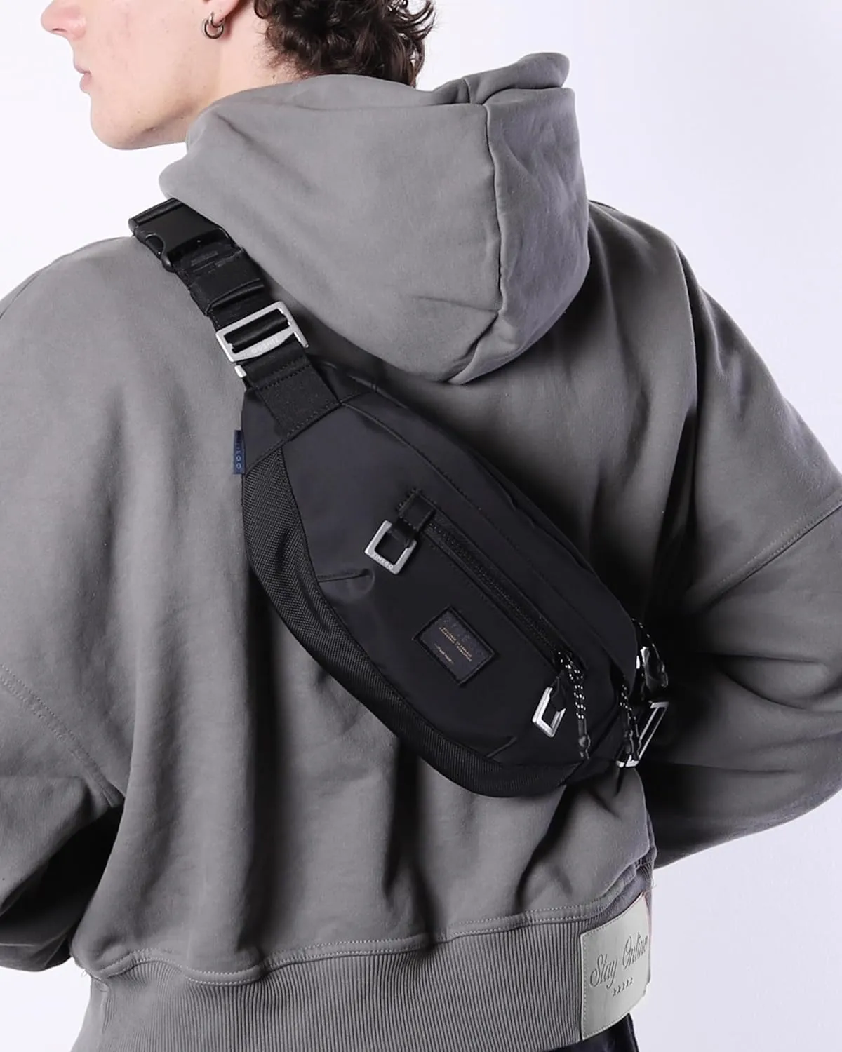ZIMEGO Tactical Crossbody Sling Bag Waist Fanny Pack – Perfect for Travel and Short Trip, WR Black