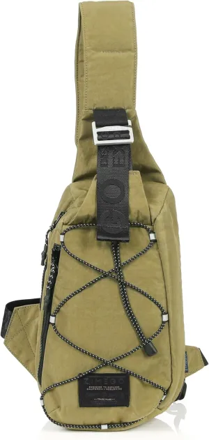 ZIMEGO Tactical Fanny Pack and Crossbody Bag - Utility Sling Bag for Travel and Outdoor, Olive Green