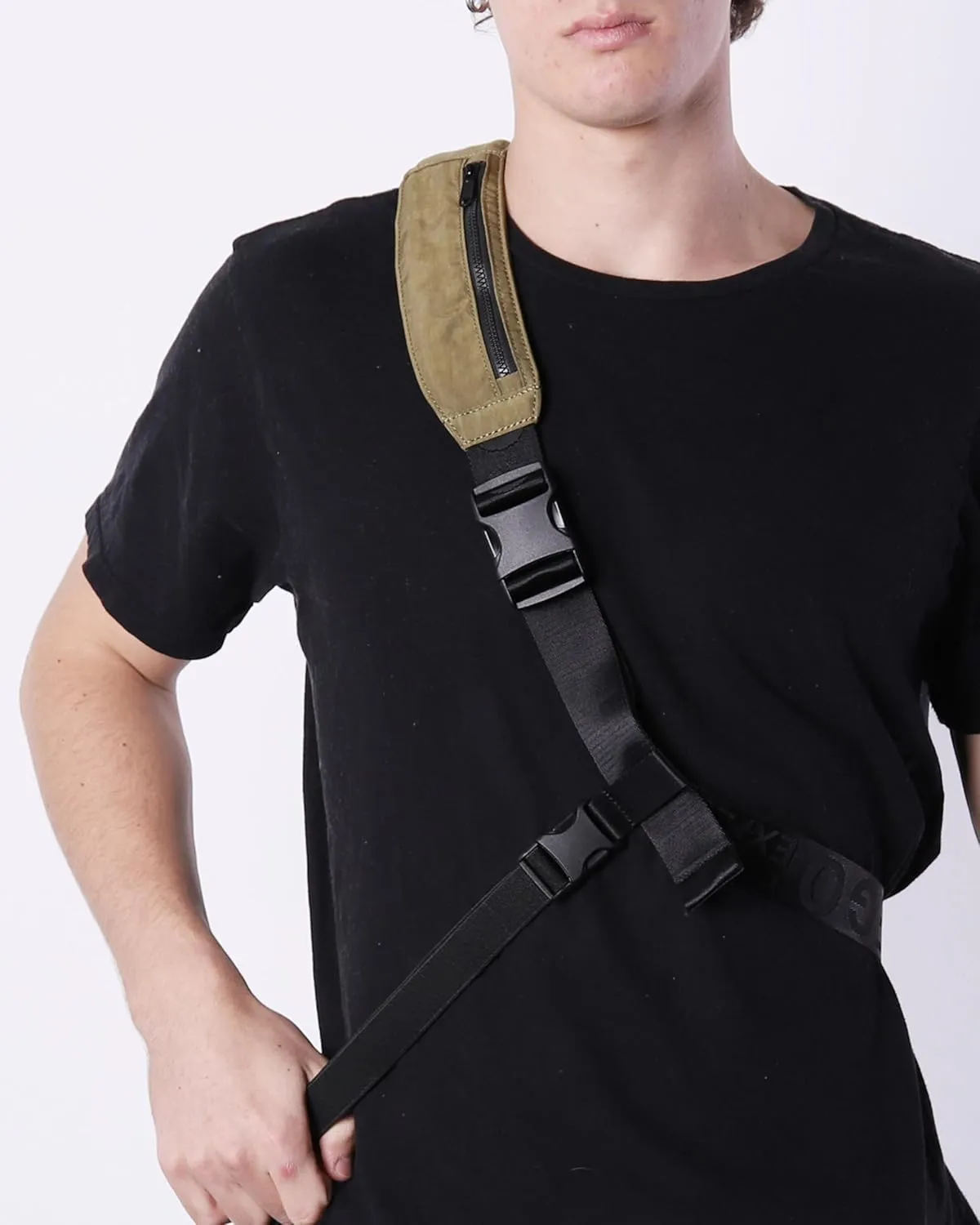 ZIMEGO Tactical Fanny Pack and Crossbody Bag - Utility Sling Bag for Travel and Outdoor, Olive Green