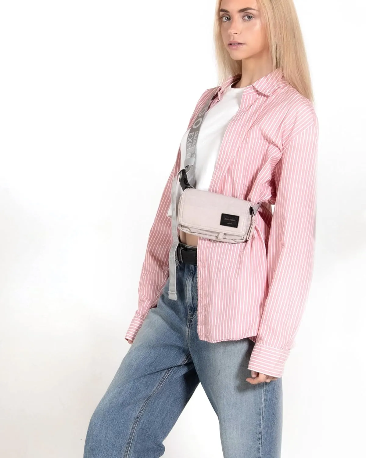 ZIMEGO Unisex Mini Crossbody Sling Bag and Waist Fanny Pack – Everyday Travel Purse, Mushroom Pink