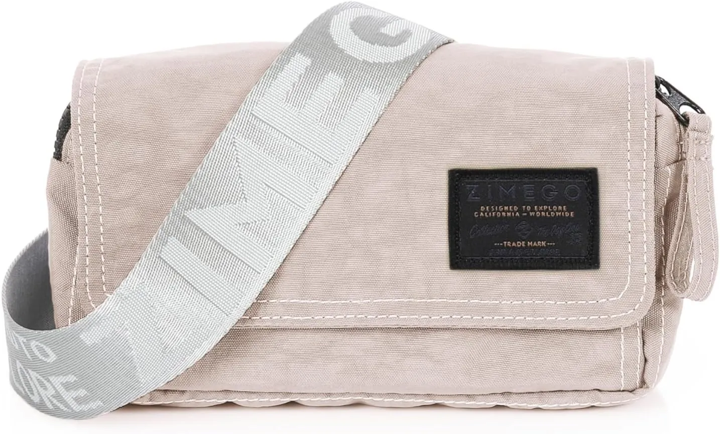 ZIMEGO Unisex Mini Crossbody Sling Bag and Waist Fanny Pack – Everyday Travel Purse, Mushroom Pink