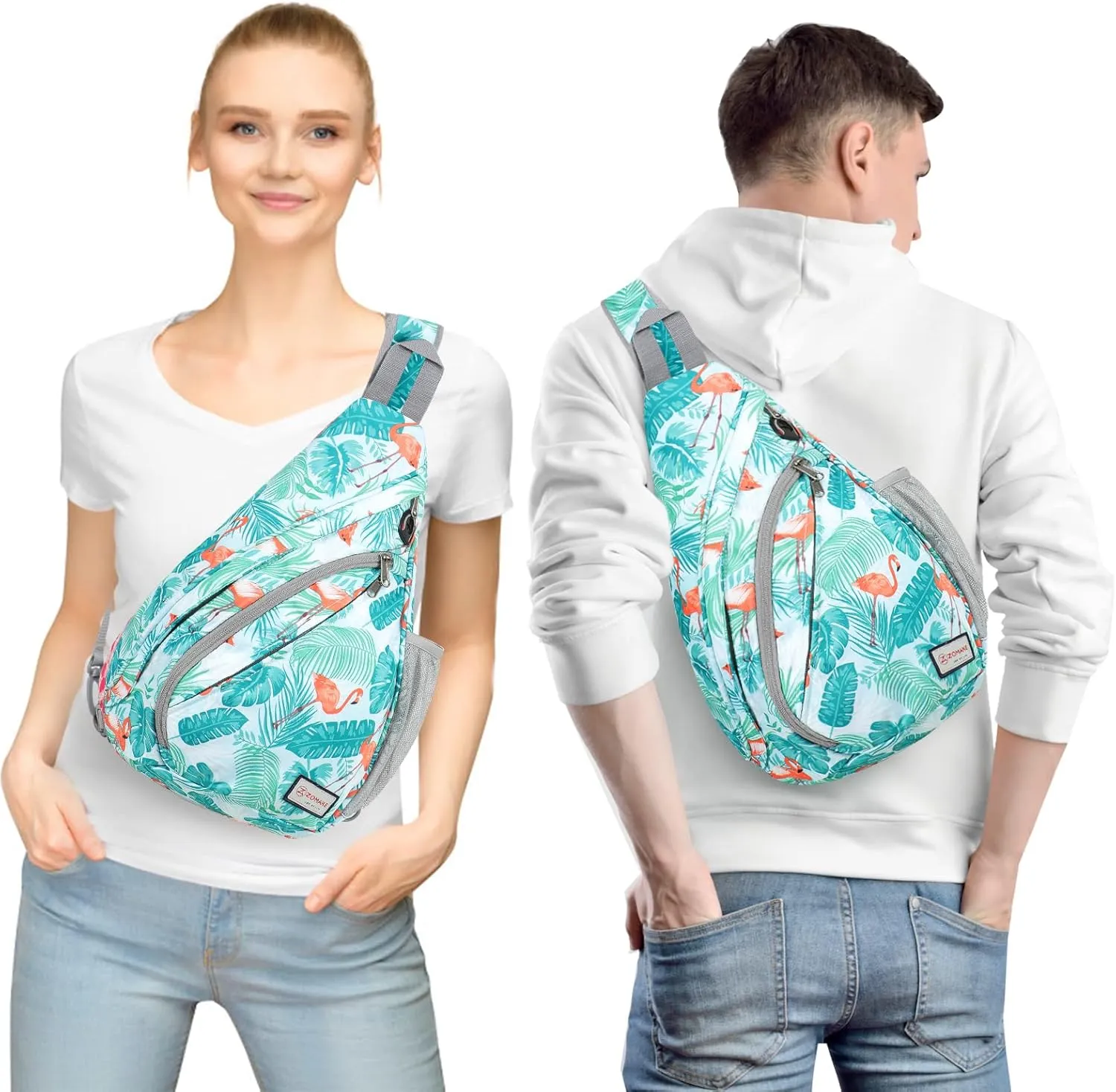 ZOMAKE Sling Bag for Women Men, Small Crossbody Sling Backpack, Mini Water Resistant Shoulder Bag
