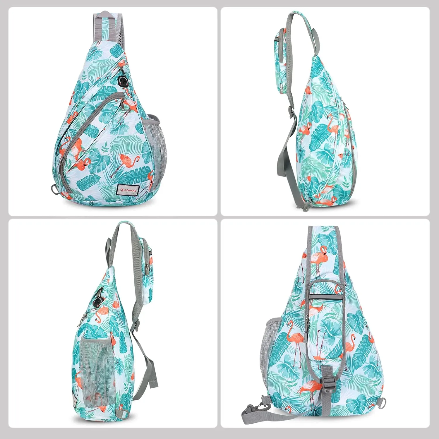 ZOMAKE Sling Bag for Women Men, Small Crossbody Sling Backpack, Mini Water Resistant Shoulder Bag