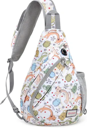 ZOMAKE Sling Bag for Women Men, Small Crossbody Sling Backpack, Mini Water Resistant Shoulder Bag