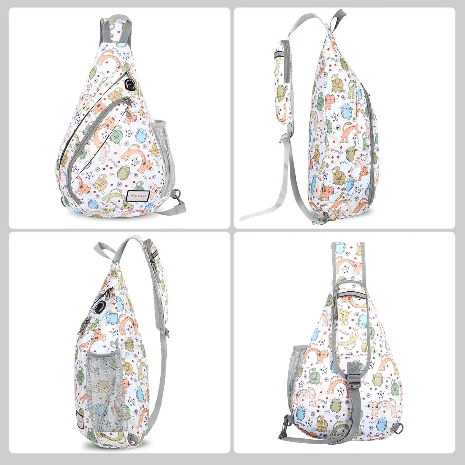 ZOMAKE Sling Bag for Women Men, Small Crossbody Sling Backpack, Mini Water Resistant Shoulder Bag