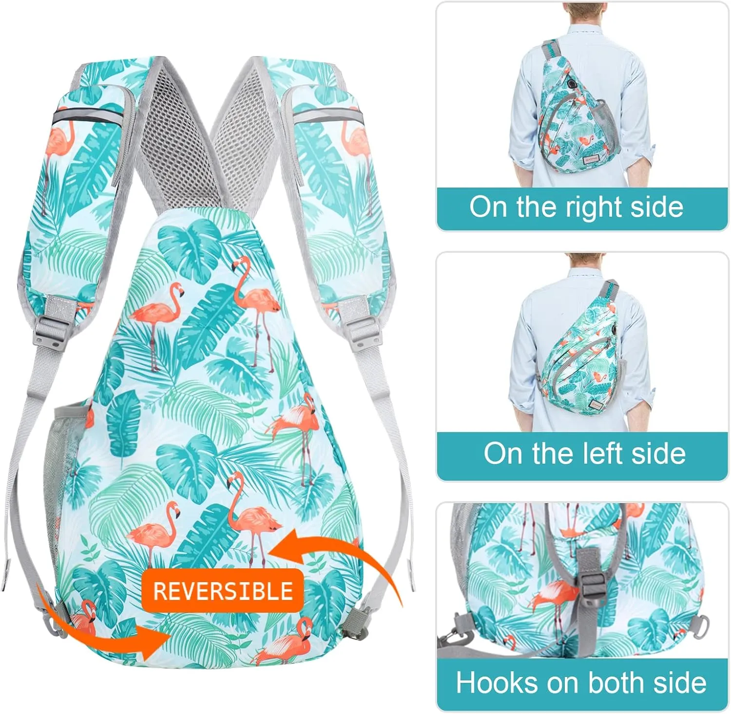 ZOMAKE Sling Bag for Women Men, Small Crossbody Sling Backpack, Mini Water Resistant Shoulder Bag