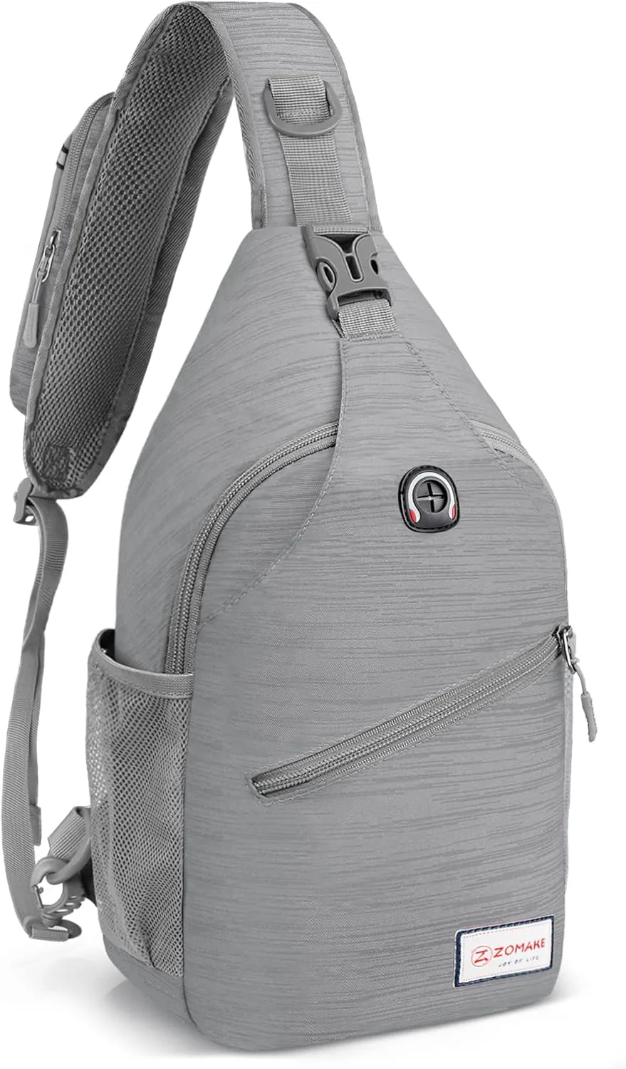 ZOMAKE Sling Bag for Women Men, Small Crossbody Sling Backpack, Mini Water Resistant Shoulder Daypack for Travel, Anti Thief Chest Bag for Hiking, Sports(Stripe)