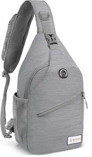 ZOMAKE Sling Bag for Women Men, Small Crossbody Sling Backpack, Mini Water Resistant Shoulder Daypack for Travel, Anti Thief Chest Bag for Hiking, Sports(Stripe)