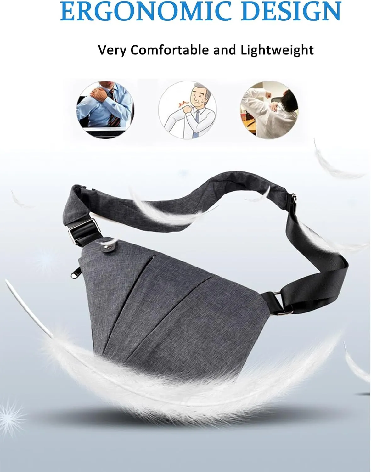 ZUEVI Anti Theft Travel Sling Bag for Women/Men - Fashion Crossbody Purse for Casual Traveling