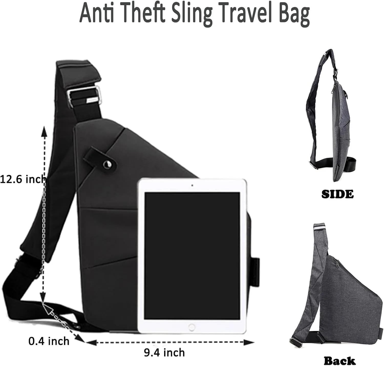 ZUEVI Anti Theft Travel Sling Bag for Women/Men - Fashion Crossbody Purse for Casual Traveling