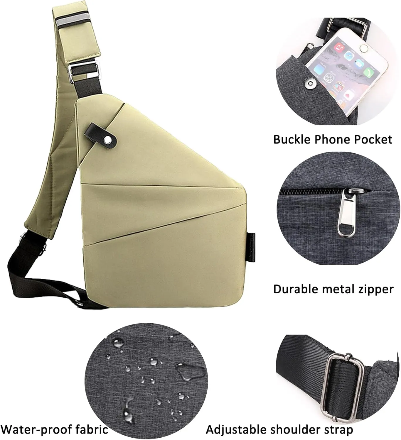 ZUEVI Anti Theft Travel Sling Bag for Women/Men - Fashion Crossbody Purse for Casual Traveling