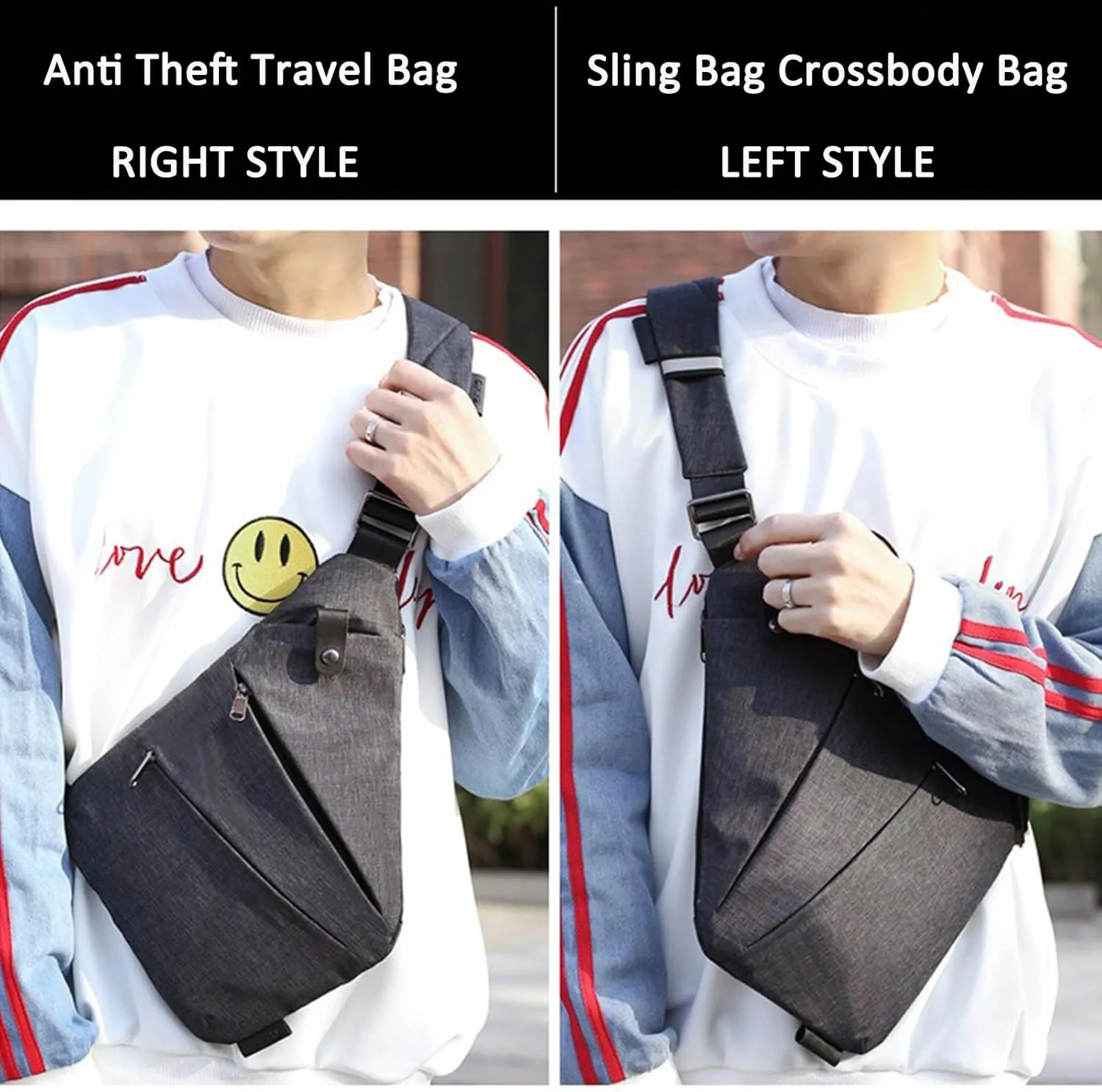 ZUEVI Anti Theft Travel Sling Bag for Women/Men - Fashion Crossbody Purse for Casual Traveling