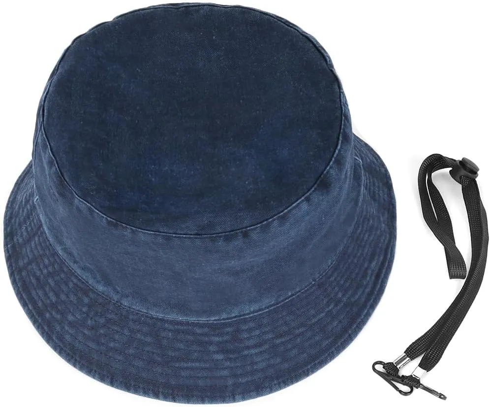 Zylioo Oversize XXL Washed Bucket Hat for Men Women,Large Faded Denim Sun Hat,Packable Travel Beach Hats for Big Heads