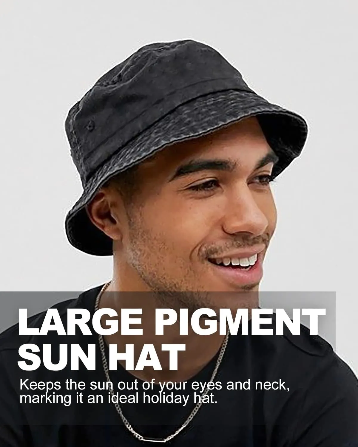 Zylioo Oversize XXL Washed Bucket Hat for Men Women,Large Faded Denim Sun Hat,Packable Travel Beach Hats for Big Heads