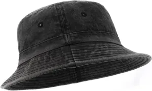 Zylioo Oversize XXL Washed Bucket Hat for Men Women,Large Faded Denim Sun Hat,Packable Travel Beach Hats for Big Heads