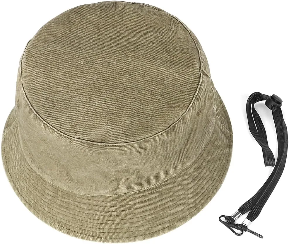 Zylioo Oversize XXL Washed Bucket Hat for Men Women,Large Faded Denim Sun Hat,Packable Travel Beach Hats for Big Heads